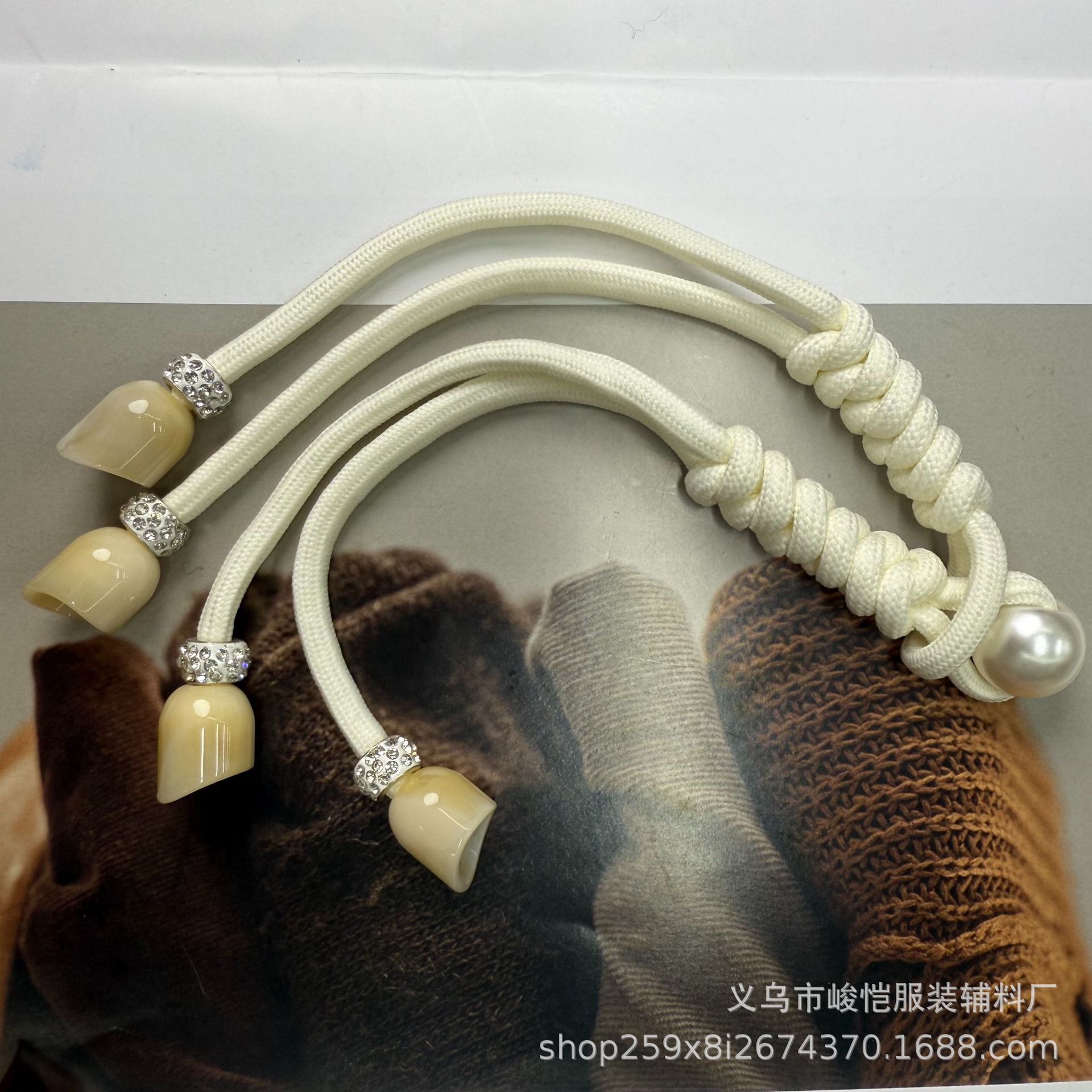 中式盘扣珍珠国风纽扣流苏中国结大衣对扣羽绒毛衣唐装汉服扣子详情11
