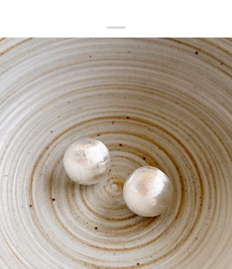 哑光磨砂拉丝韩ins风百搭气质s925银耳钉小众设计金属感简约耳饰详情5