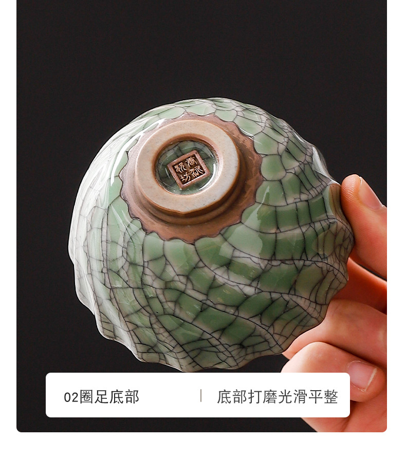 哥窑主人杯陶瓷品茗杯单杯功夫茶具茶碗冰裂纹开片可养茶盏家用杯详情8
