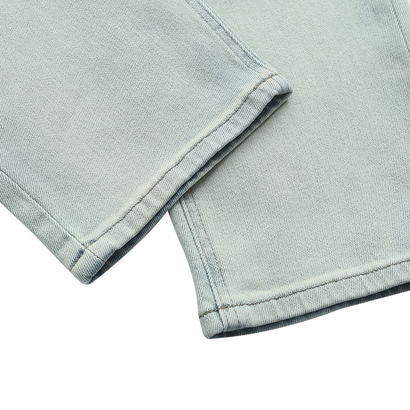 GAGD 海盐蓝窄版直筒牛仔裤女 夏日限定色复古做旧直筒牛仔烟管裤详情23