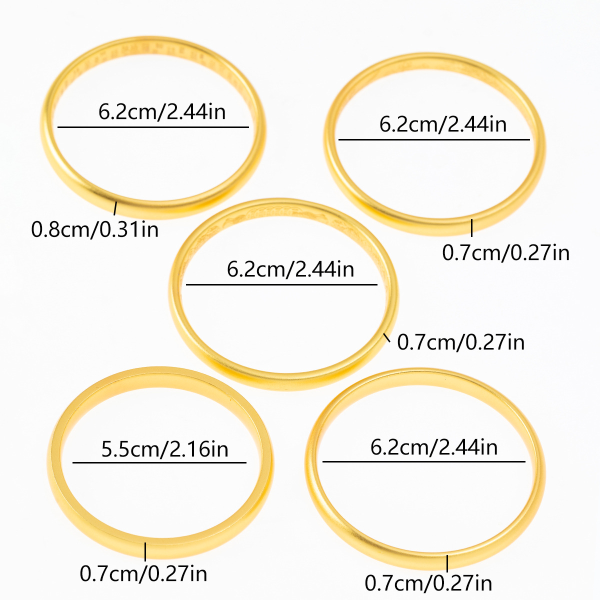 金店同款古法沙金精工国风心经泥鳅背素圈手镯铜镀金磨砂手环批发详情3