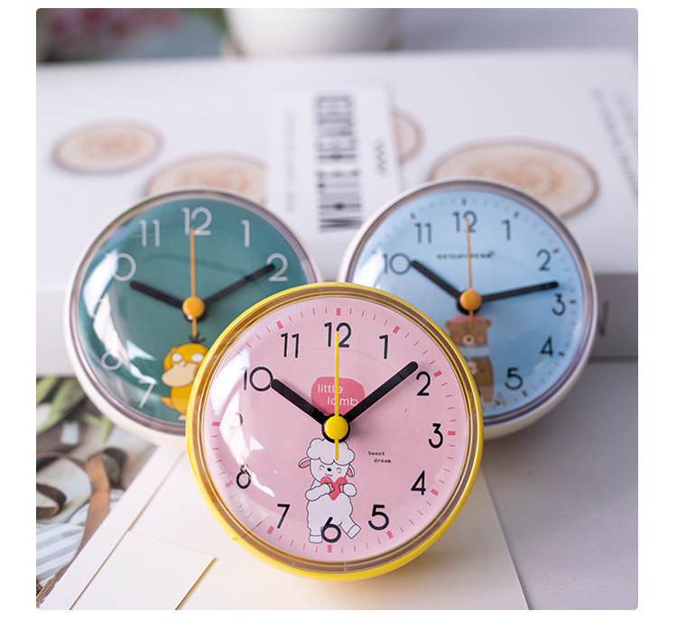 Mini suction cup wall clock, bathroom anti-fog and waterproof clock, kitchen and bathroom clock, small quartz clock, table clock, 7cm pic 1
