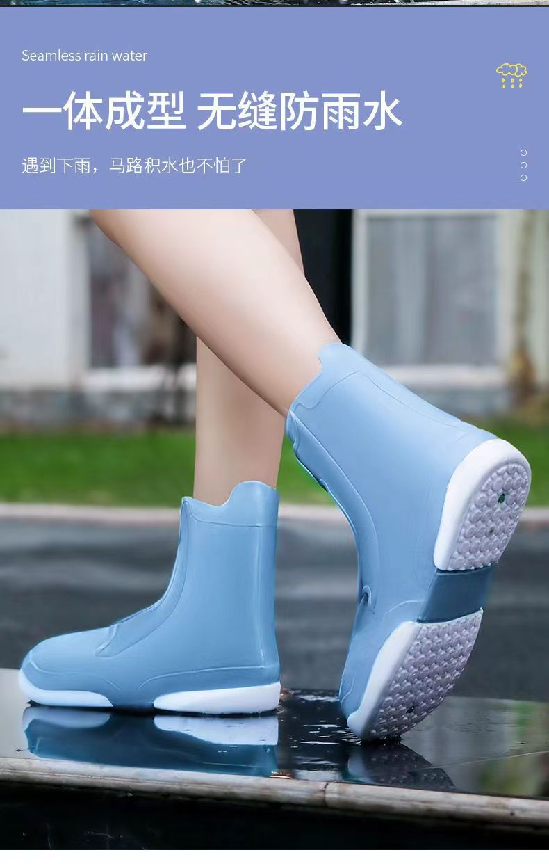 Thickened, wear-resistant, waterproof and anti-slip rain boots for both men and women, suitable for adults to wear on rainy days, and student silicone water shoe covers pic 6