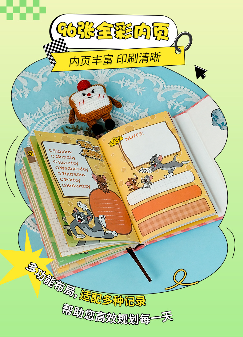 正版猫和老鼠笔记本三折页日记本镂空彩页学生可爱高颜值创意礼物详情7