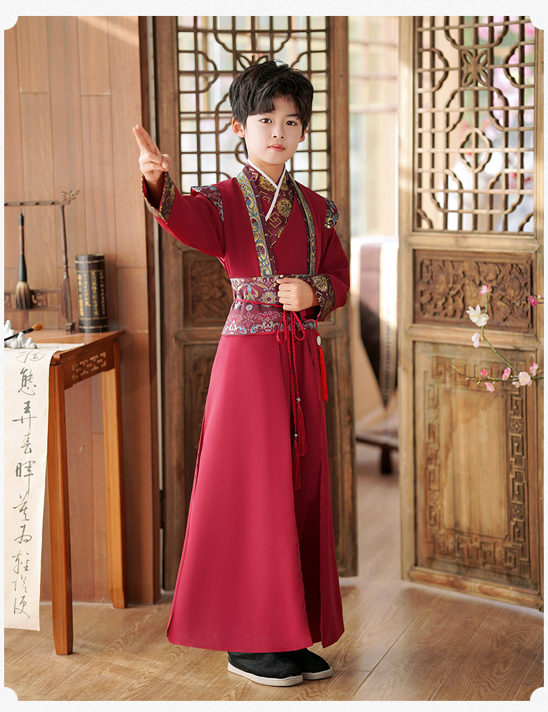 国潮男童古装汉服2026少爷服装儿童中国风唐装国学演出服一件代发唐装详情20
