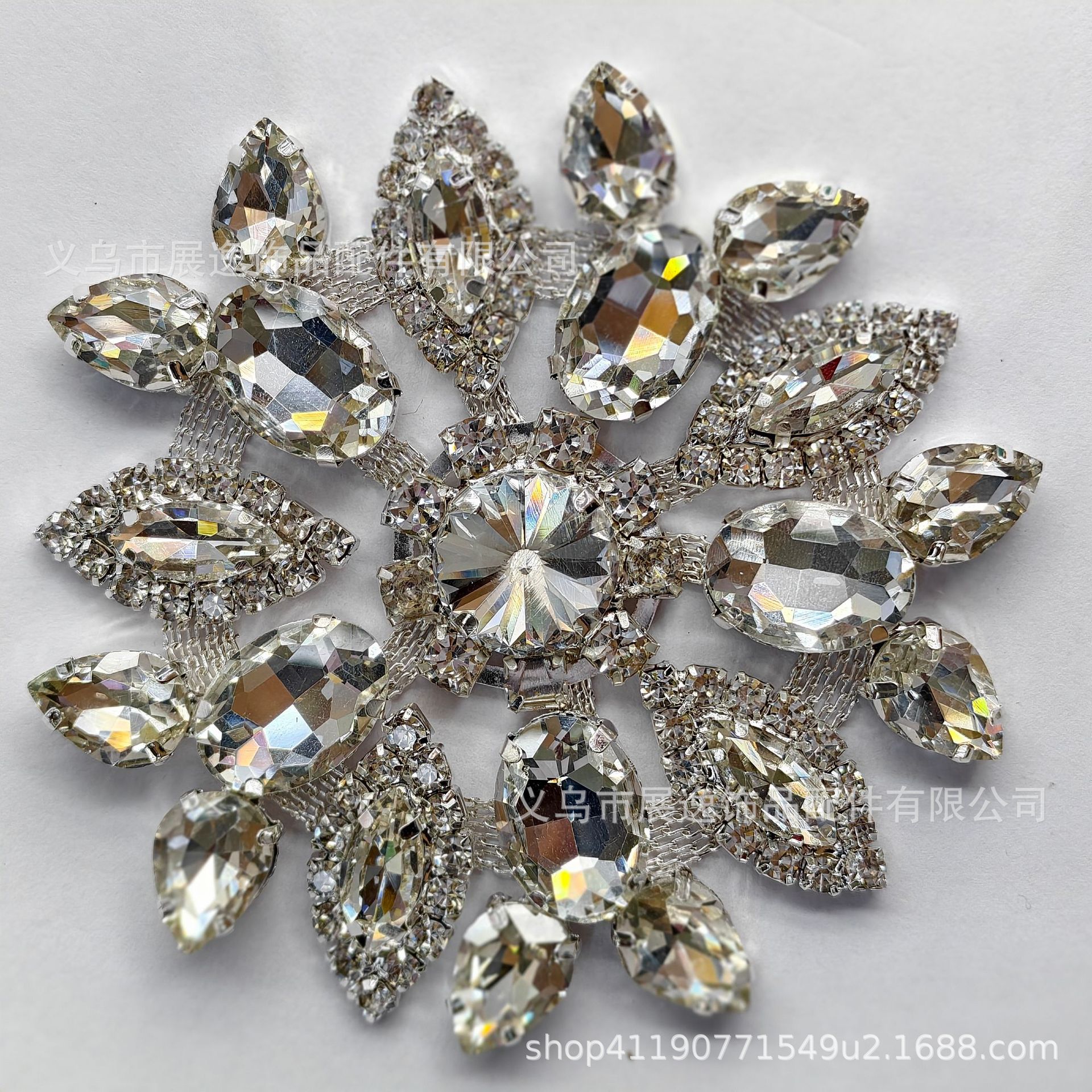 Wholesale of colorful gold and silver background crystal round large diamond flower diamond jewelry DIY luggage, glass water diamond jewelry accessories pic 11
