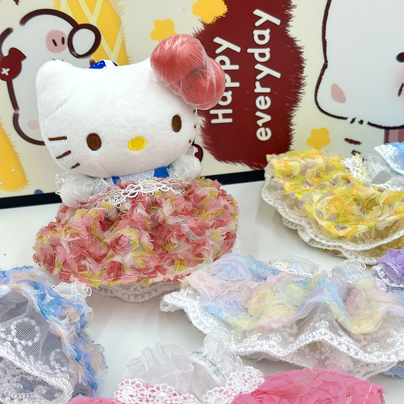 新款kt娃娃超仙玫瑰花蕾丝裙DIY玩偶甜美花朵婚纱裙娃衣服饰详情5