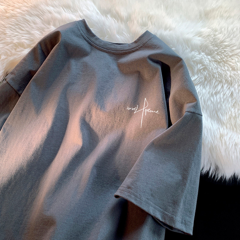 短袖t恤男ins宽松百搭简约美式休闲高街潮牌体恤半袖夏季上衣详情2