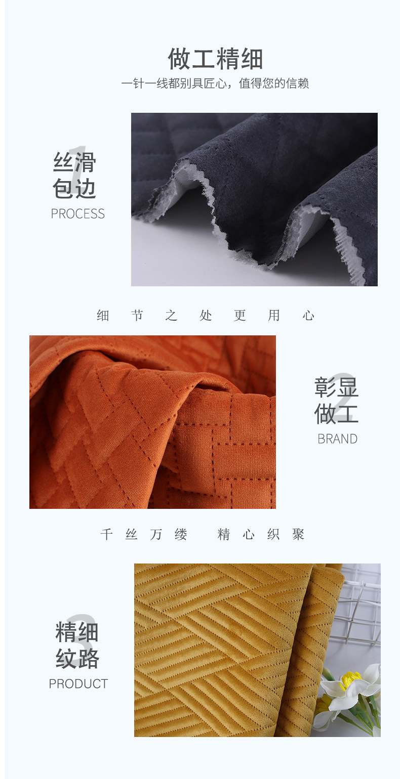 Lishi velvet ultrasonic embossed cotton-padded fabric with various embossed patterns, Dutch velvet clothing sofa fabric in stock pic 5