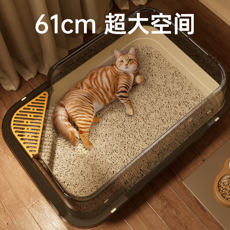 Wholesale from the original manufacturer of extra-large cat litter boxes with splash prevention, semi-enclosed cat toilets and extra-large open cat litter boxes pic 19
