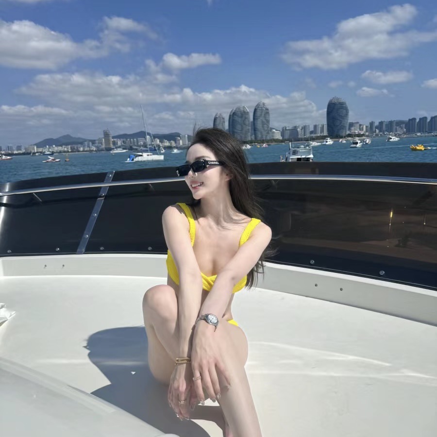 泳衣女纯欲性感网红柠檬黄显白分体三角比基尼小胸辣妹度假泡温泉详情6