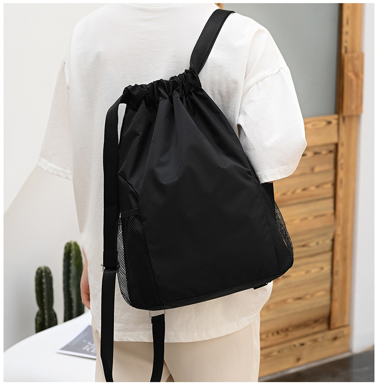 定LOGO束口袋双肩包男女2022新款背包大容量抽绳健身运动篮球包详情16