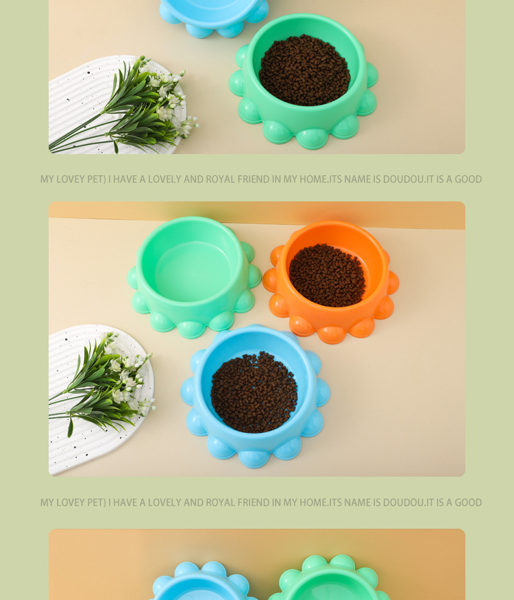 Wholesale of new cat bowls, dog bowls, candy-colored single bowls, small and medium-sized dog plastic dog food bowls, dog food utensils and pet supplies pic 12