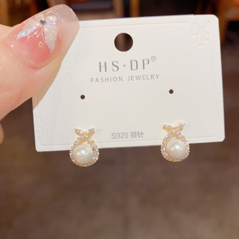 简约经典耳钉推荐100款百搭时尚925银针耳环锆石珍珠几何耳饰批发详情13