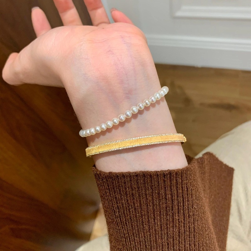 Vintage Mid-vintage Italian Buchie style high-end brushed Mobius bracelet with twisted rope and diamond layering pic 6