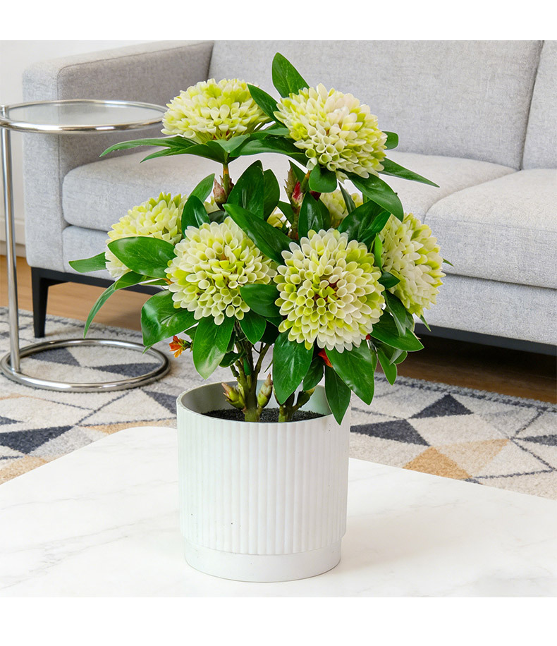 Artificial flower potted plants, green Kona, camellia, artificial flowers, osmanthus leaves, hydrangea, dining room, living room, table decoration, plant ornaments pic 5