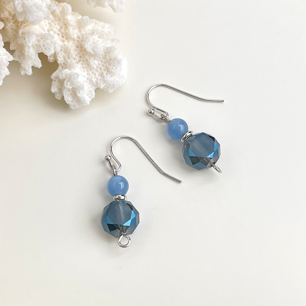 【 Sea Blue Series 】 Summer new original design, handcrafted, fresh and vacation-style blue earrings, factory earrings for women pic 8