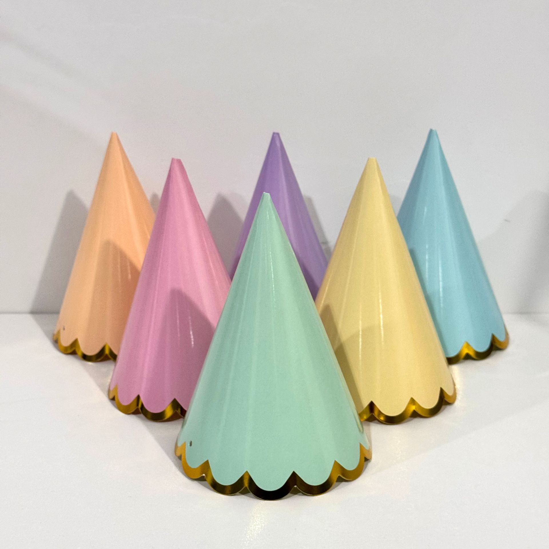 生日派对马卡龙烫金花边纸帽聚会装饰用品尖角帽儿童装饰生日帽子详情20