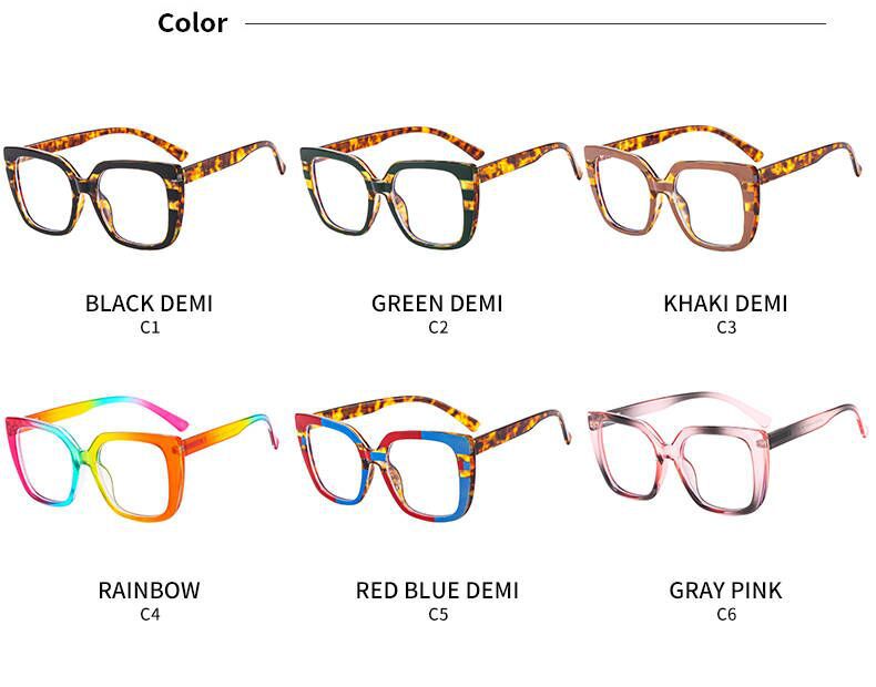 Cross-border best-selling optical glasses, European and American fashionable flat light glasses, anti-blue light rainbow large frame design, flower frame glasses frame wholesale discount, elegant and fashionable, protecting eyesight pic 14
