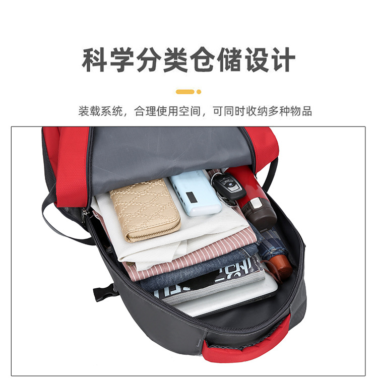 【严选】户外大容量登山包简约双肩背包运动旅行包防泼水背包详情5