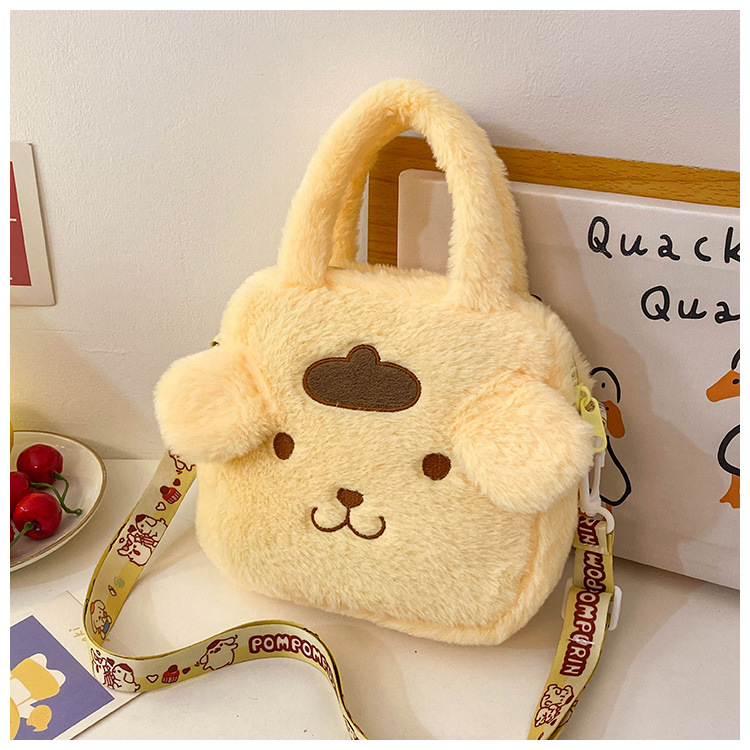 卡通三丽鸥库洛米毛绒包手提化妆公仔包儿童抓机娃娃斜跨零钱小包详情20