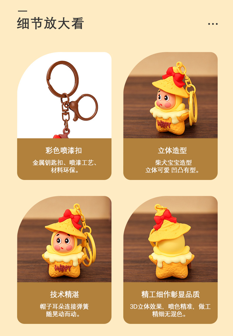 卡通饼干小星人钥匙扣挂件立体公仔钥匙链学生书包挂饰小礼品批发详情9