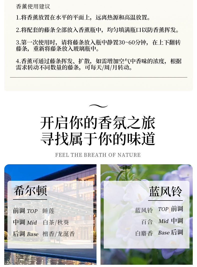 New flat bottle essential oil aromatherapy for bedroom, office and hotel deodorizing fragrance display, fresh and long-lasting perfume aromatherapy pic 4