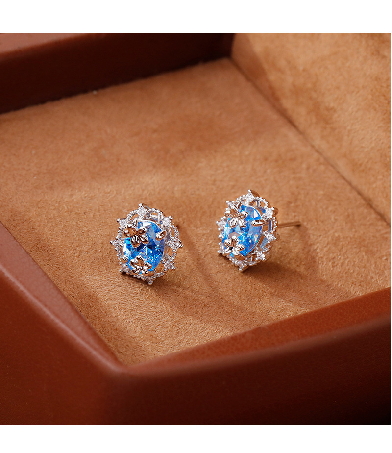 Hyacinth luz extravagancia brillo zirconita azul paloma huevo earras moda mujer temperamento versátil earpieces 2025 tik yin boom style pendientes pic 8