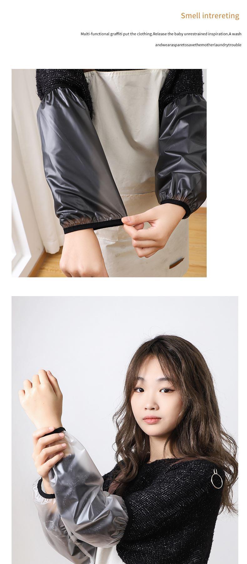 Extended waterproof sleeve covers for men and women, transparent sleeves for autumn and winter, oil-proof for kitchen work, dirt-proof, adult sleeve protection pic 10