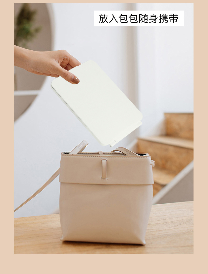 新款led化妆镜 美妆礼品镜子家用带灯便携折叠桌面平板化妆镜LED详情16