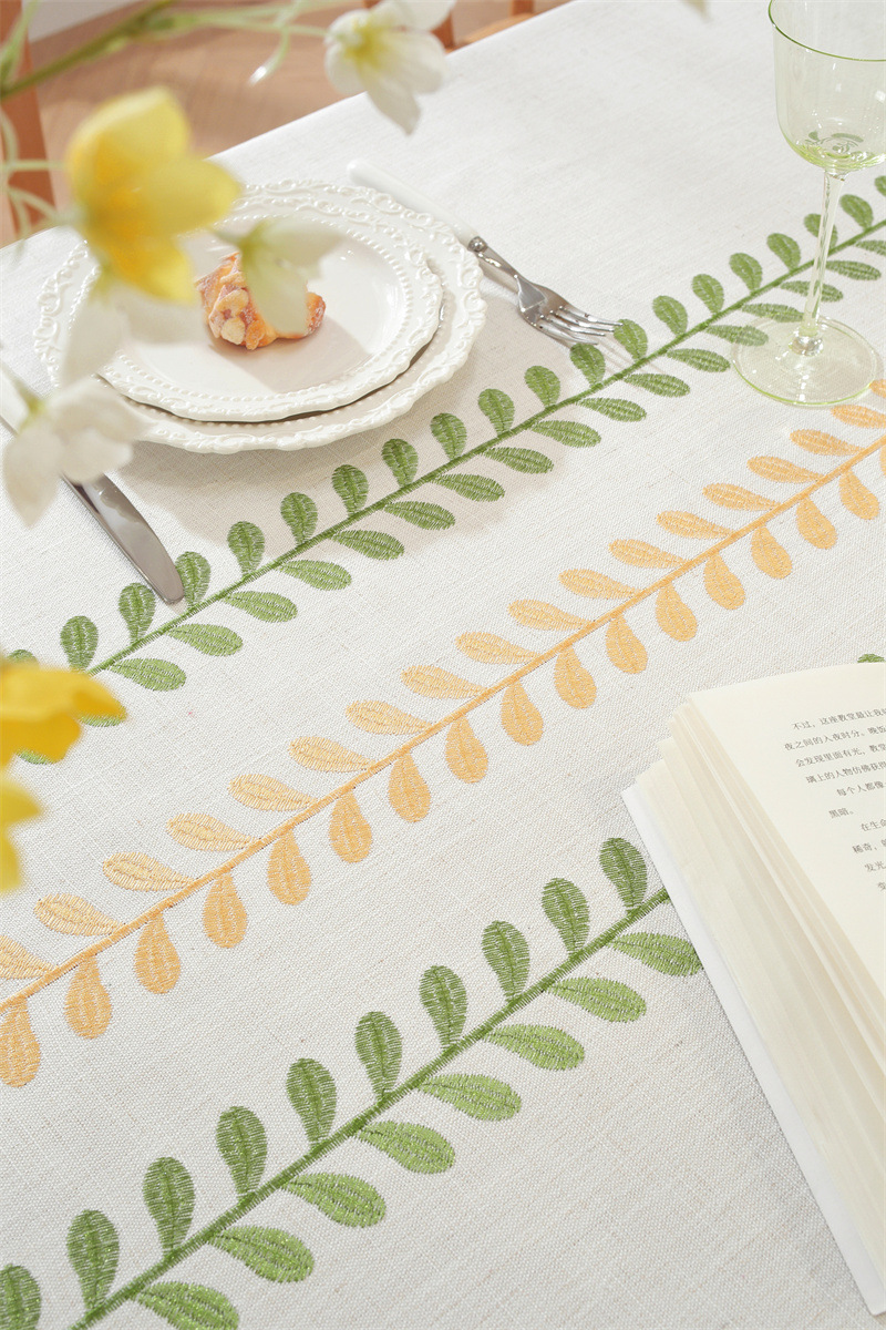 Amazon cross-border embroidered checkered flower tassel tablecloths, rectangular coffee tables, tablecloths and table coverings manufacturer embroidery pic 61