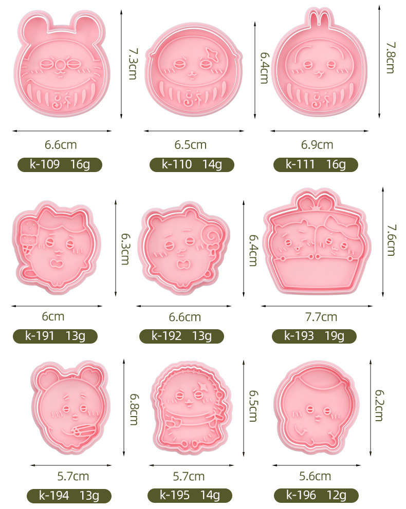 新款3D卡通仿真饼干模具小八乌萨奇吉伊卡哇曲奇按压切模烘焙工具详情8