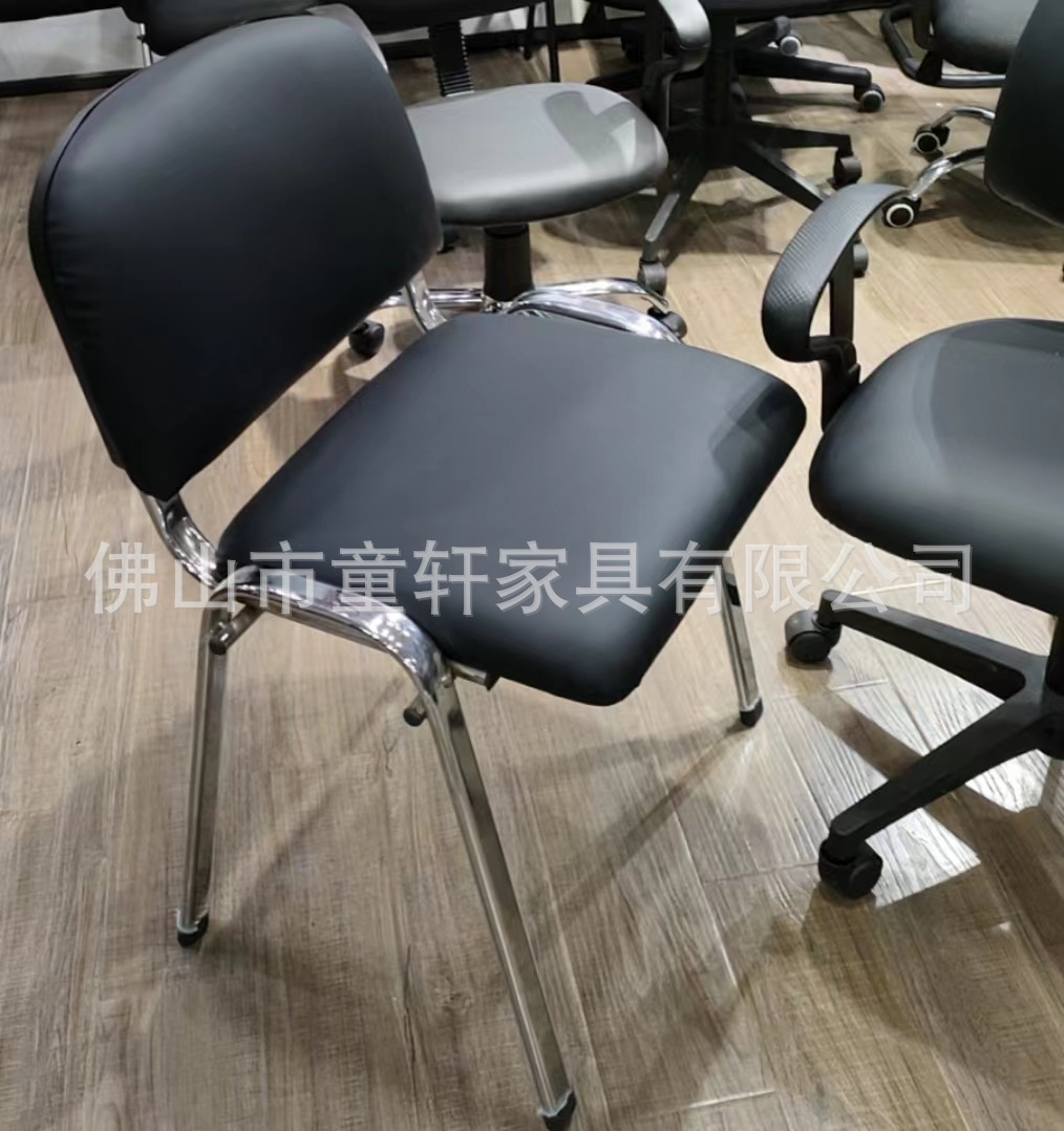 Foshan manufacturer wholesals foreign trade office chairs, fabric four-legged training chairs with writing boards and armless conference seats pic 6