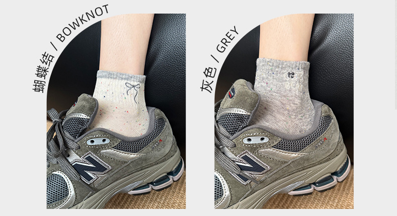 2025年夏季新款袜子女船袜低帮吸汗条纹韩版薄款灰色可爱短筒袜详情42