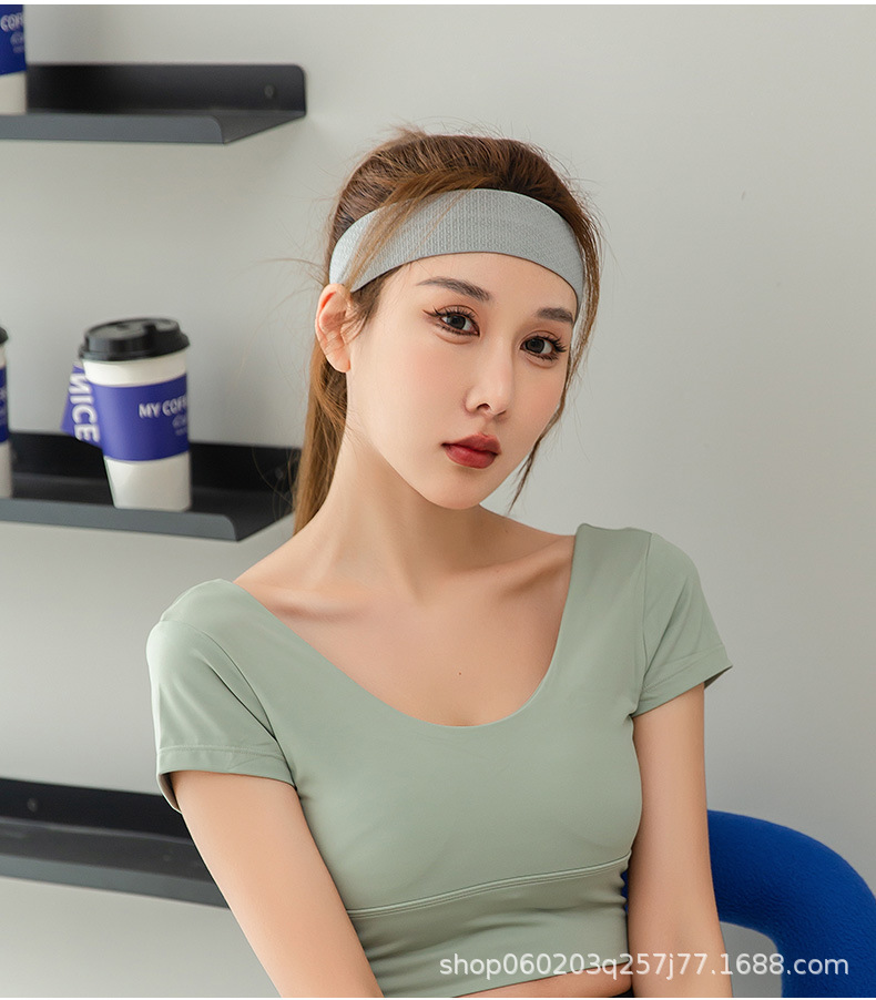 运动发带导汗带男女时尚跑步健身瑜伽吸汗头巾头绳刺绣头带束发带详情17