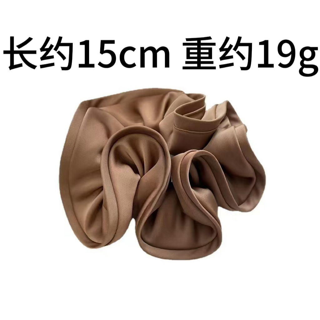 Big news! French high-end style large intestine hair tie ins, huge black fungus edge flower bud satin large intestine hair tie, elegant hair tie pic 1