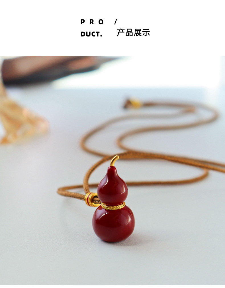 原创新中式滴油葫芦毛衣链女高级感长款轻奢小众时尚气质百搭项链详情6