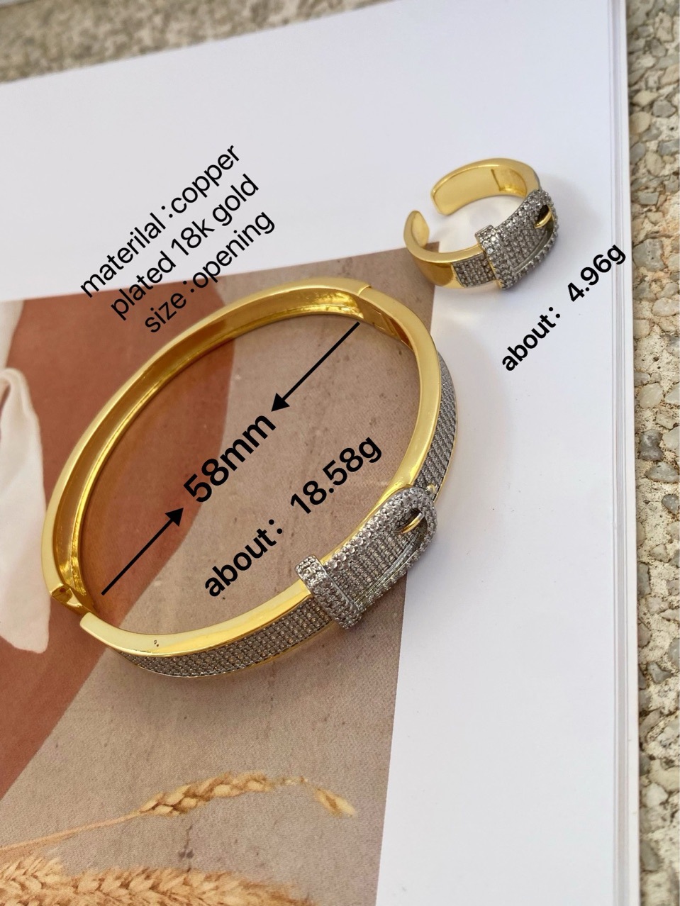 Hiphop时尚简约个性腰带锆石手镯欧美潮朋克街头手饰厂家直销详情8