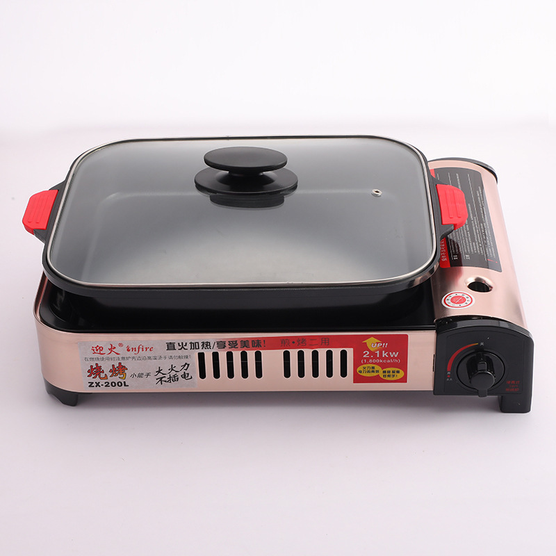 Multi-functional, multi-purpose grilling and baking oven, dual-purpose oven, deep plate cassette stove, gas outdoor portable stove, easy to clean, wholesale pic 6