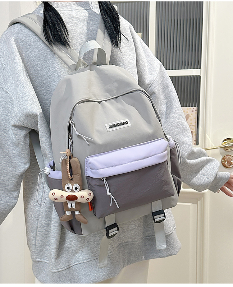 跨境新款学院风百搭双肩包初高中学生上课书包撞色洋气轻便双背包详情19