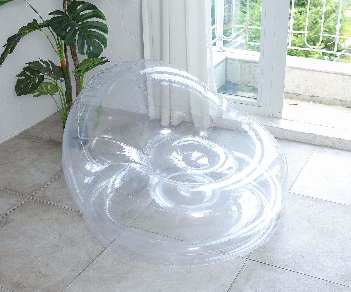 Single-person transparent inflatable sofa, personalized napping chair for Internet celebrities, thickened combination sofa bed for lazy people, cross-border new product inflatable sofa, thickened and durable, new design, Internet celebrity photo bestseller pic 9