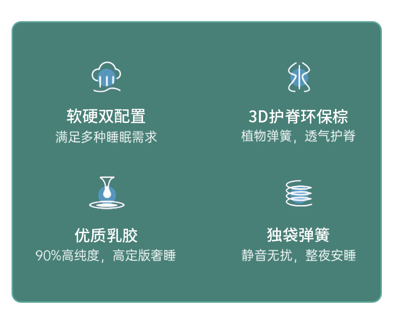 源头厂家席梦思床垫 静音独立弹簧家用海绵垫软硬适中1.8m乳胶床详情2