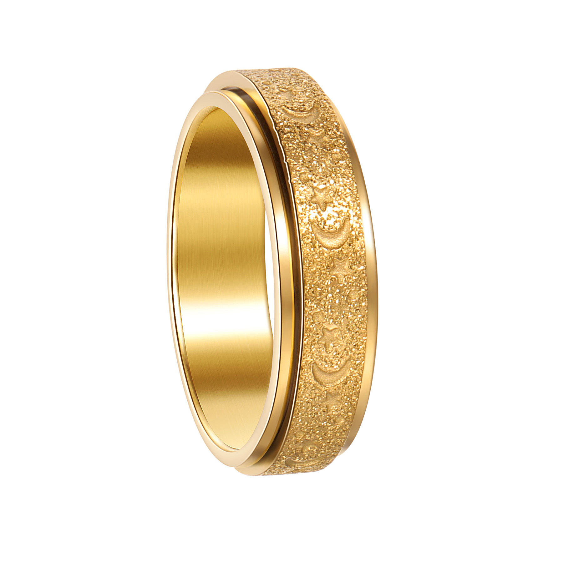 Cross-border best-selling titanium steel frosted rings, rotatable anti-anxiety and stress-relieving rings, couple rings and accessories wholesale pic 10