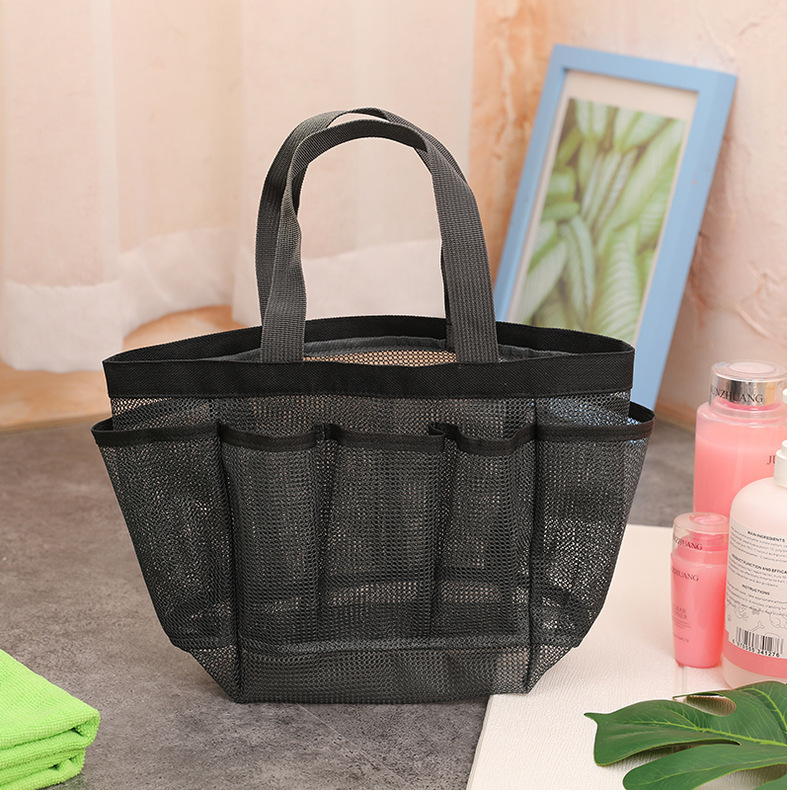 Wholesale of hand-held mesh beach bags, makeup, travel storage, toiletry bags, mesh portable swimming bath bags and beach bags pic 1