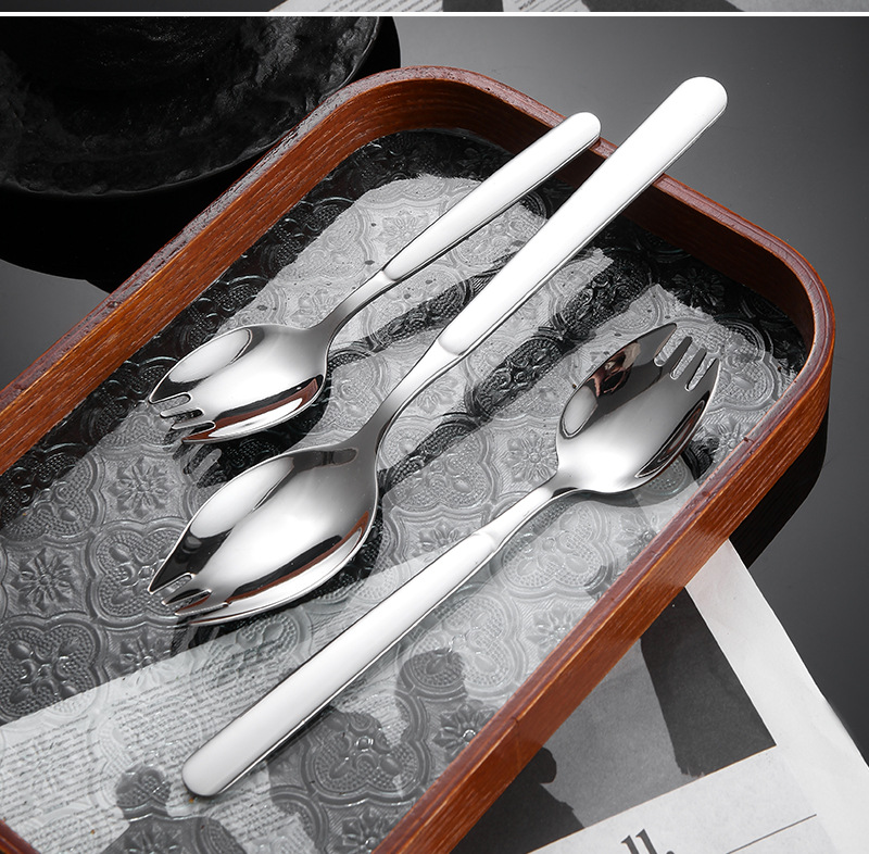 316不锈钢叉勺一体两用创意长柄沙拉勺意面叉水果叉批发可定LOGO详情9