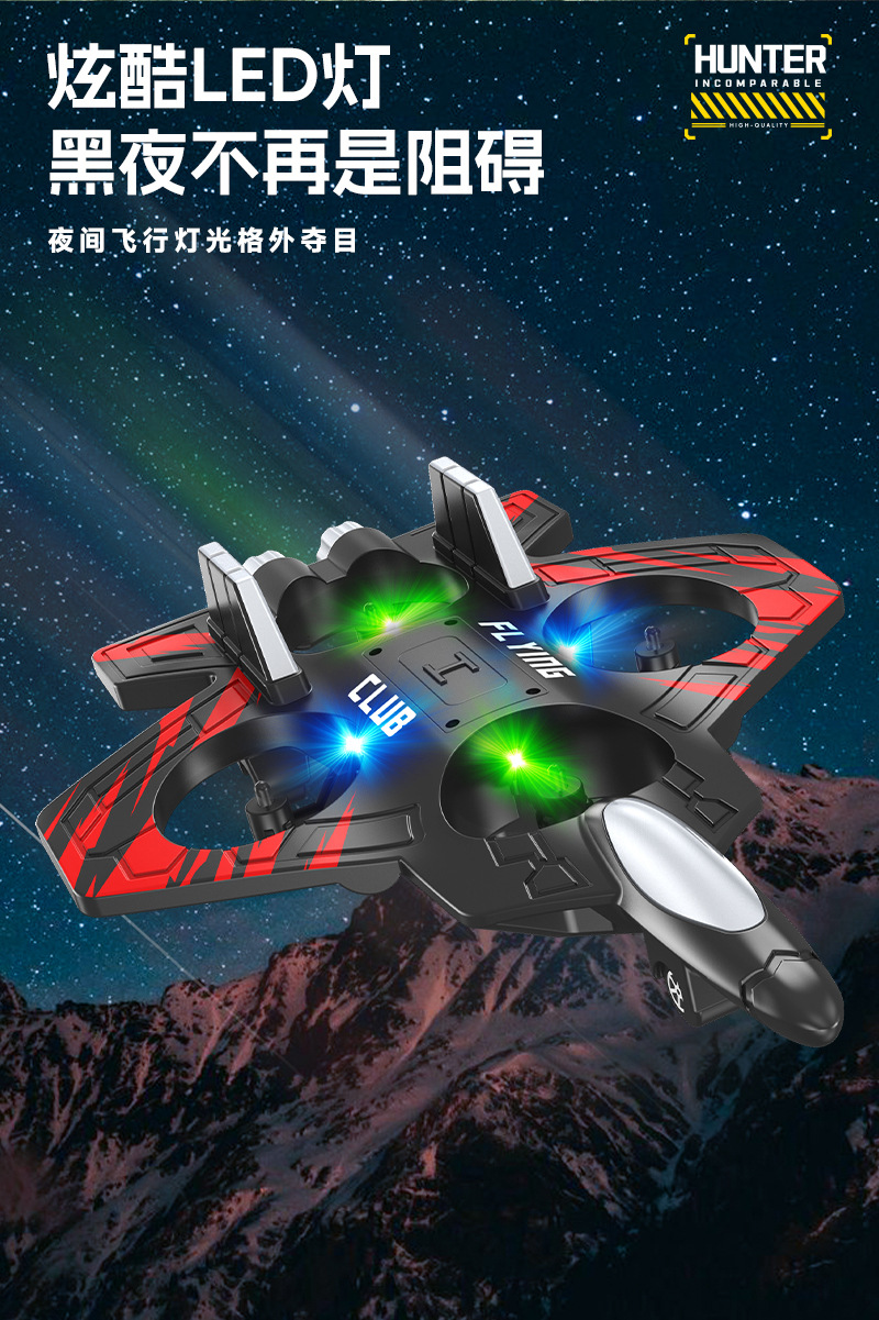 跨境新品遥控泡沫遥控战斗机四通道悬浮无人机定高翻滚特技玩具详情12