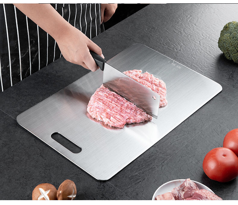 Wholesale of new German stainless steel cutting boards with thickened antibacterial double-sided cutting boards and thickened rolling boards for household use pic 9