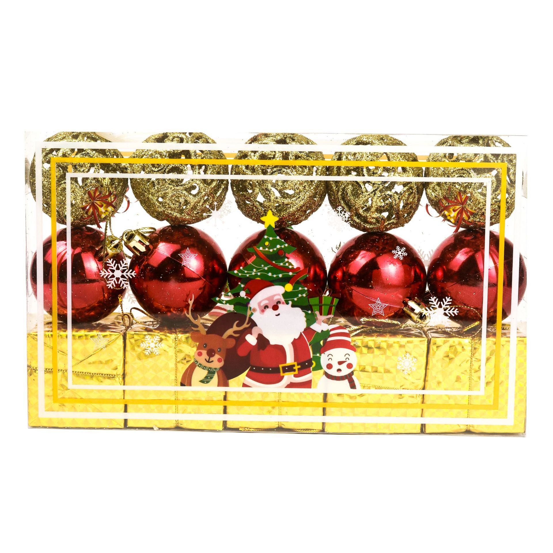 Christmas decorations: 5cm small Christmas pendant, multiple packs, Christmas ball gift pack, multiple boxes of small drums and bells, 15 pieces each pic 2