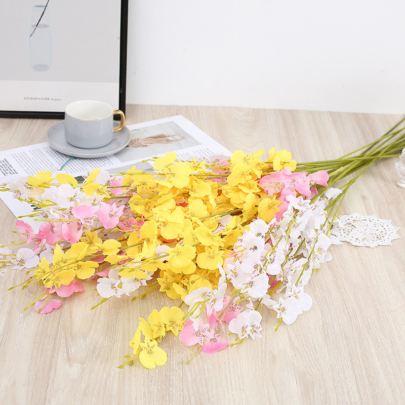 仿真跳舞兰黄色文心兰家居装饰5叉跳舞兰 北欧花艺摆件花束跳舞兰详情11