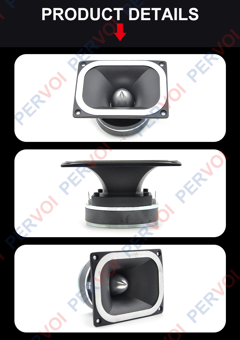Pevol cross-border car bullet head aluminum high-frequency speaker square universal car speaker audio speaker pic 3